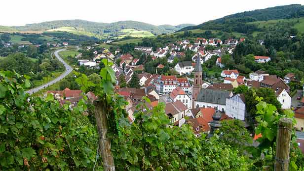 The view of Wolfstein from the hiking trail