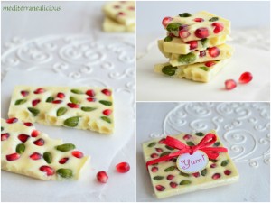 pomegranate and pistachio chocolate bark