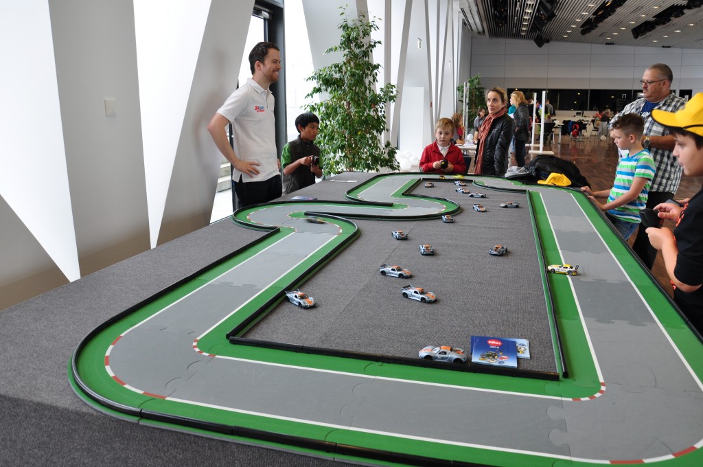 Porsche race car track with kids 8