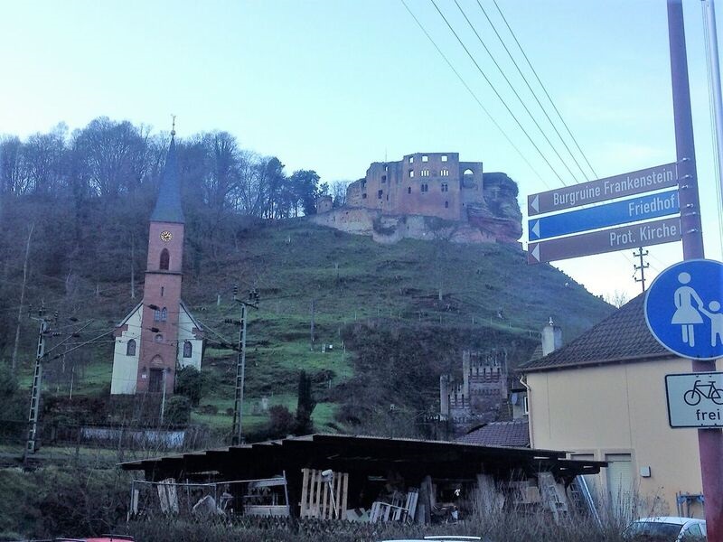 Church and castle wide view Kelly The OTHER Frankenstein Castle (Frankenstein, Rhineland-Palatinate)